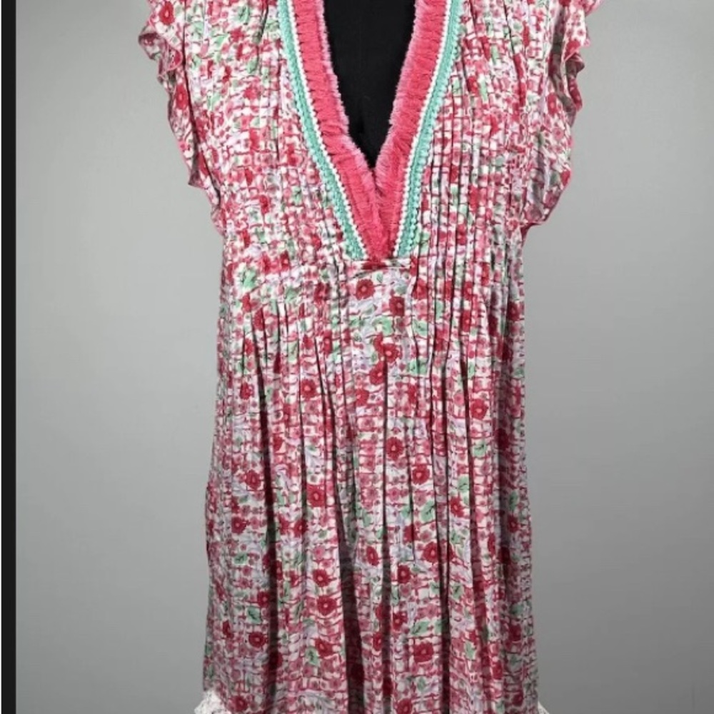 Worn once ST BARTH POUPETTE Sasha Floral Pink and Green Dress  TUCKERNUCK